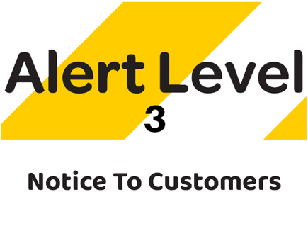 New Zealand Alert Level 3 Notice to Customers